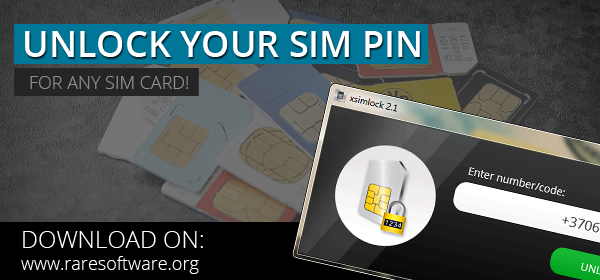 Unlock Remove SIM PIN Code Xsimlock 2 1 100 Tested